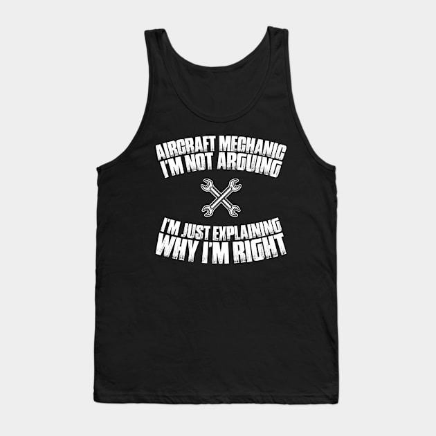 Aircraft Mechanic Aviation Maintenance Technician Tank Top by Krautshirts